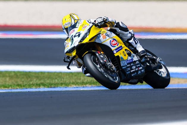 IPA85640028 - Lorenzo Baldassarri of the ELF Marc VDS Racing Team on a Ducati Panigale V4R during the FIM Superbike World Championship, WM, Weltmeisterschaft Pirelli Emilia-Romagna Round 7 – Superpole at the Misano World Circuit Marco Simoncelli in Misano Adriatico, Italy  Copyright: xFabrizioxCarabelli IPAxSportx xx 85640028