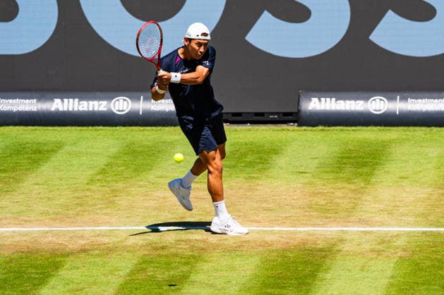Stuttgart, GERMANY - June 13: Sho Shimabukuro (JPN) during the Singles Match between Ben Shelton (USA) vs. Sho Shimabukuro (JPN) at BOSS OPEN 2026, Tennisanlage Weissenhof on June 13, 2026 in Stuttgart, Germany. Baden-Württemberg Germany Copyright: xTimoxSteinx