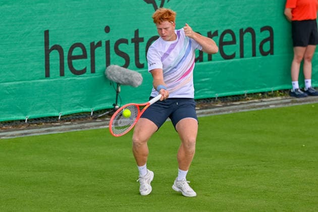 Jamie Mackenzie Germany beats with forehand TERRA WORTMANN Open 2026, Tennis, ATP 500, Tournament, Qualification, 13 06 2026, TERRA WORTMANN Open 2026, Tennis, ATP 500, Tournament, Qualification, 13 06 2026 Halle Copyright: xEibner-Pressefoto RobertxGertzenx EP_RGN