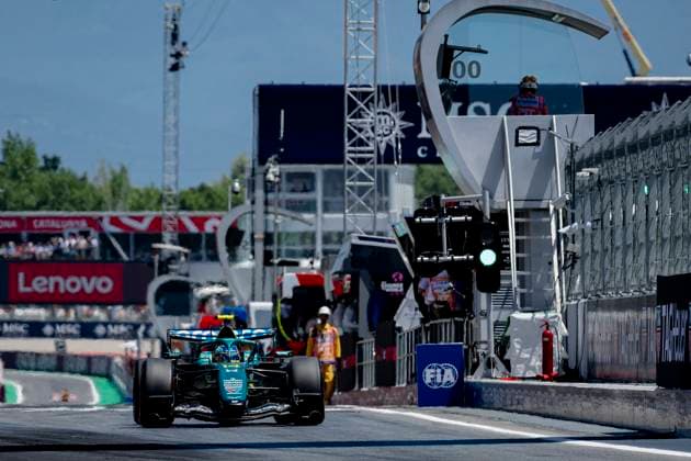 BARCELONA Formula 1 driver Fernando Alonso of Aston Martin Aramco Formula 1 Team during the Formula 1 Spain Catalonia at the Circuit de Barcelona Catalunya on June 13, 2026 in Barcelona, Spain Photo by DeFodi Images