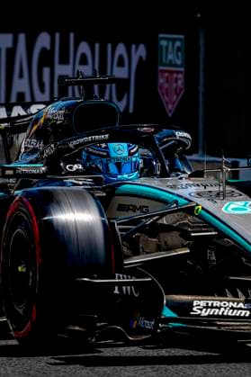 BARCELONA Formula 1 driver George Russell of Mercedes AMG Petronas Formula One Team during the Formula 1 Spain Catalonia at the Circuit de Barcelona Catalunya on June 13, 2026 in Barcelona, Spain Photo by DeFodi Images