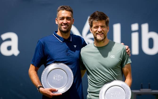 DEN BOSCH - Sander Arends and David Pel win the ATP, Tennis Herren doubles final match against Zizou Bergs (BEL) and Arthur Rinderknech (FRA) at the 2026 LibÃ ma Open. The combined ATP WTA, Tennis Damen tournament is being held on the grounds of the former Autotron car theme park. IRIS VAN DEN BROEK ANP xVIxANPxSportx xxANPxIVx 560893640 originalFilename: 560893640.jpg