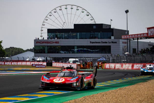 24 HEURES DU MANS 2026 - RACE - SATURDAY 51 PIER GUIDI Alessandro (ita), CALADO James (gbr), GIOVINAZZI Antonio (ita), Ferrari AF Corse, Ferrari 499P 51, Hypercar, action during the 24 Hours of Le Mans 2026, 3rd round of the 2026 FIA World Endurance Championship, on June 13, 2026 on the Circuit des 24 Heures du Mans in Le Mans, France - Le MansFrance  Copyright: xJULIENxDELFOSSEx