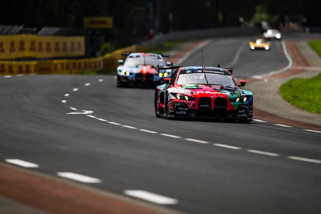 24 HEURES DU MANS 2026 - RACE - SATURDAY 32 LEUNG Darren (gbr), GELAEL Sean (idn), FARFUS Augusto (bra), Team WRT, BMW M4 LMGT3 Evo 32, LM GT3, 69 MCINTOSH Anthony (usa), THOMPSON Parker (can), HARPER Daniel (gbr), Team WRT, BMW M4 LMGT3 Evo 69, LM GT3, action during the 24 Hours of Le Mans 2026, 3rd round of the 2026 FIA World Endurance Championship, on June 13, 2026 on the Circuit des 24 Heures du Mans in Le Mans, France - Le MansFrance  Copyright: xCharlyxLopezx