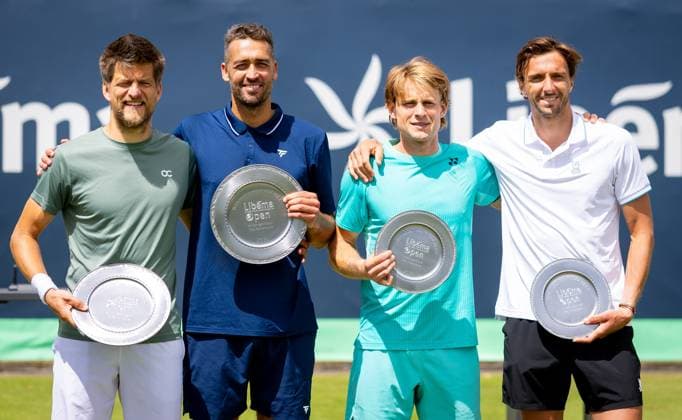 DEN BOSCH - Sander Arends and David Pel win the ATP, Tennis Herren doubles final match against Zizou Bergs (BEL) and Arthur Rinderknech (FRA) at the 2026 LibÃ ma Open. The combined ATP WTA, Tennis Damen tournament is being held on the grounds of the former Autotron car theme park. IRIS VAN DEN BROEK ANP xVIxANPxSportx xxANPxIVx 560893714 originalFilename: 560893714.jpg