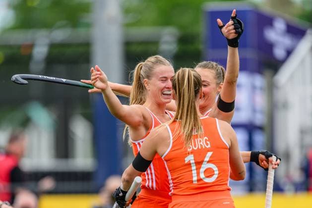 ROTTERDAM, 13-06-2026, HC Rotterdam, FIH Hockey Pro League Women, Season 2025-2026. Luna Fokke scores and celebrates during the game Netherlands - Ireland (1st match). Netherlands - Ireland (1st match)  x204328690x Copyright: