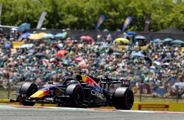 BARCELONA - Max Verstappen during the third free practice session for the Barcelona-Catalonia Grand Prix. SANDER KONING ANP xVIxANPxSportx xxANPxIVx 560893879 originalFilename: 560893879.jpg