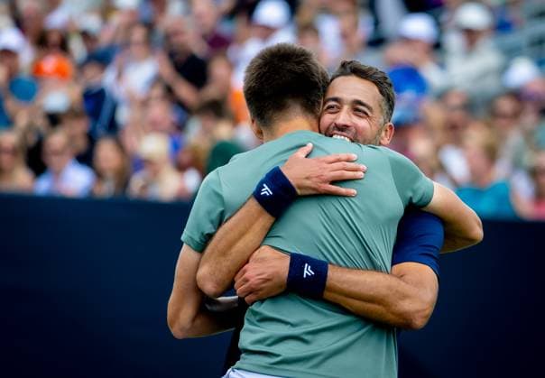 DEN BOSCH - Sander Arends and David Pel win the ATP, Tennis Herren doubles final match against Zizou Bergs (BEL) and Arthur Rinderknech (FRA) at the 2026 LibÃ ma Open. The combined ATP WTA, Tennis Damen tournament is being held on the grounds of the former Autotron car theme park. IRIS VAN DEN BROEK ANP xVIxANPxSportx xxANPxIVx 560894157 originalFilename: 560894157.jpg