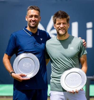 DEN BOSCH - Sander Arends and David Pel win the ATP, Tennis Herren doubles final match against Zizou Bergs (BEL) and Arthur Rinderknech (FRA) at the 2026 LibÃ ma Open. The combined ATP WTA, Tennis Damen tournament is being held on the grounds of the former Autotron car theme park. IRIS VAN DEN BROEK ANP xVIxANPxSportx xxANPxIVx 560894302 originalFilename: 560894302.jpg