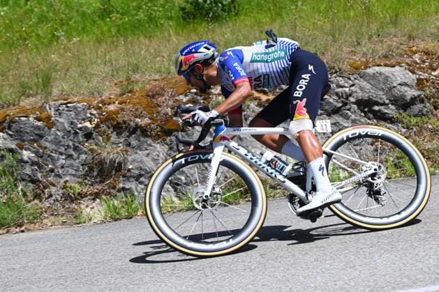 Tour Auvergne - Rhone-Alpes 2026 Stage 7 GRAND COLOMBIER, FRANCE - JUNE 13 : Martinez Daniel Felipe (COL) of Red Bull - BORA - Hansgrohe during stage 7 of the 78th edition of Tour Auvergne - Rhone-Alpes an UCI World Tour 2.UWT cycling road race stage for Men Elite of 133.6 km with start in La Bridoire and finish in Grand Colombier on June 13, 2026 in Grand Colombier, France, 13 06 2026 ( Motordriver Guy De Vuyst - Grand Colombier France  Copyright: xVincentxKalutx