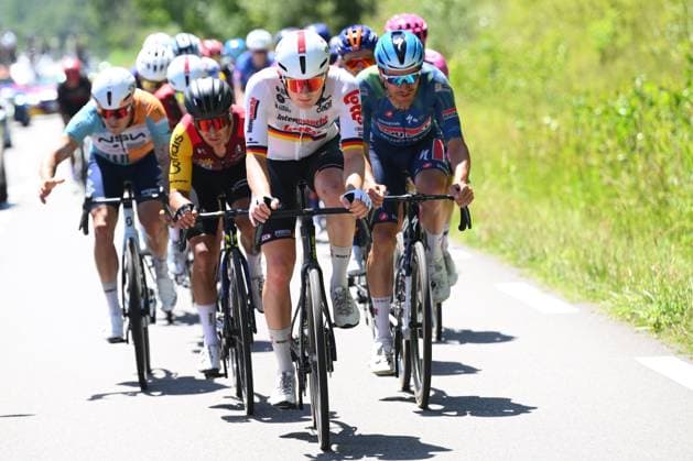 Tour Auvergne - Rhone-Alpes 2026 Stage 7 GRAND COLOMBIER, FRANCE - JUNE 13 : Zimmerman Georg (GER) of Lotto Intermarche during stage 7 of the 78th edition of Tour Auvergne - Rhone-Alpes an UCI World Tour 2.UWT cycling road race stage for Men Elite of 133.6 km with start in La Bridoire and finish in Grand Colombier on June 13, 2026 in Grand Colombier, France, 13 06 2026 ( Motordriver Guy De Vuyst - Grand Colombier France  Copyright: xVincentxKalutx