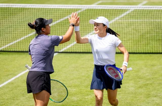 DEN BOSCH - Shuko Aoyama (JPN) and En-Shuo Liang (TPE) during the WTA, Tennis Damen doubles final match against Ingrid Neel (EST) and Giuliana Olmos (MEX) at the 2026 LibÃ ma Open. The combined ATP, Tennis Herren WTA tournament is being held on the grounds of the former Autotron car theme park. IRIS VAN DEN BROEK ANP xVIxANPxSportx xxANPxIVx 560897217 originalFilename: 560897217.jpg