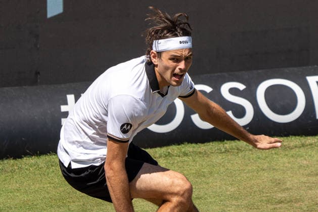 Taylor Fritz on the ball, Alexander Bublik vs Taylor Fritz, Tennis, ATP Tournament, Boss Open, Center Court, Semifinals, 13 06 2026, Alexander Bublik vs Taylor Fritz, Tennis, ATP Tournament, Boss Open, Center Court, Semifinals, 13 06 2026, Stuttgart Copyright: xEibner-Pressefoto EdwardxCheungx EP_ECG