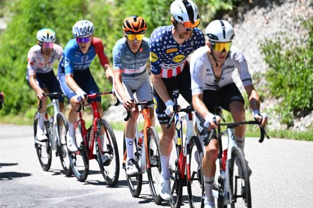 Tour Auvergne - Rhone-Alpes 2026 Stage 7 GRAND COLOMBIER, FRANCE - JUNE 13 : De Plus Laurens (BEL) of Netcompany INEOS during stage 7 of the 78th edition of Tour Auvergne - Rhone-Alpes an UCI World Tour 2.UWT cycling road race stage for Men Elite of 133.6 km with start in La Bridoire and finish in Grand Colombier on June 13, 2026 in Grand Colombier, France, 13 06 2026 ( Motordriver Guy De Vuyst - Grand Colombier France  Copyright: xVincentxKalutx