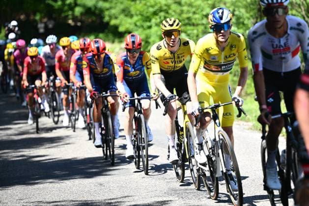 Tour Auvergne - Rhone-Alpes 2026 Stage 7 GRAND COLOMBIER, FRANCE - JUNE 13 : Jorgenson Matteo (USA) of Team Visma Lease a Bike during stage 7 of the 78th edition of Tour Auvergne - Rhone-Alpes an UCI World Tour 2.UWT cycling road race stage for Men Elite of 133.6 km with start in La Bridoire and finish in Grand Colombier on June 13, 2026 in Grand Colombier, France, 13 06 2026 ( Motordriver Guy De Vuyst - Grand Colombier France  Copyright: xVincentxKalutx
