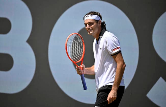 Taylor Fritz USA cheers, joy, emotion, emotional, jubilant, lucky, happy, tennis men BOSS Open ATP 250 Stuttgart 2026 Weissenhof BOSS Open ATP 250 Stuttgart 2026