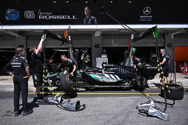 Formula 1 Barcelona-Catalunya Grand Prix 2026 - Practice BARCELONA, SPAIN - JUNE 13: Mercedes team is seen ahead of the third practice tour of the Barcelona-Catalunya Grand Prix, the seventh race of the 2026 Formula 1 World Championship, WM, Weltmeisterschaft at the 4.66-kilometer Circuit de Barcelona-Catalunya in Barcelona, Spain on June 13, 2026. Burak Akbulut Anadolu Barcelona Spain. Editorial use only. Please get in touch for any other usage.  Copyright: x2026xAnadoluxBurakxAkbulutx