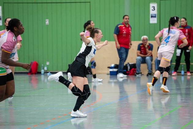 U20 Women National Team Germany GER vs U20 Women National Team Spain SPA , Handball, Four Nations Tournament, 13 6 2026, Season 2025 2026, Hannover Jana Walther Germany U20 Women, 03, plays at HC Leipzig cheers after a goal Hannover Sporthalle IGS Badenstedt Germany
