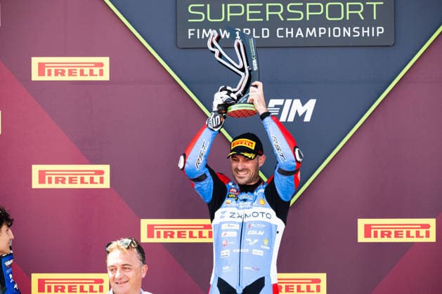 IPA85643508 - Valentin Debise (FRA) wins WorldSSP Race 1 – SUPERBIKE Pirelli Emilia Romagna Round. At the Misano World Circuit Marco Simoncelli in Misano Adriatico, RN, Italy. On June 13, 2026.  Copyright: xRiccardoxSpadettoxDexPaulis IPAxSportx xx 85643508
