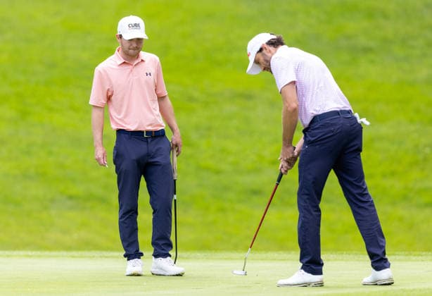 GOLF - Interwetten Open HAUS,AUSTRIA,13.JUN.26 - GOLF - HotelPlanner Tour, Interwetten Open, Golfclub Schladming. Image shows Calum Fyfe (SCO) and Maximilian Kieffer (GER).  GEPAxpictures xHaraldxSteiner