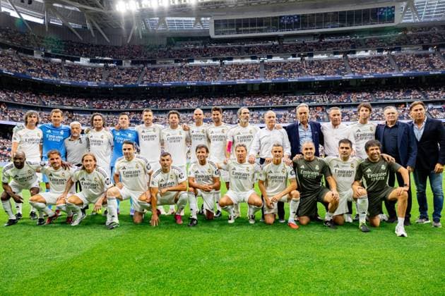 Corazon Classic Match legends soccer match between Real Madrid and Inter Milan legends at the Santiago Bernabeu Stadium in Madrid, Spain. June 13, 2026. Partido de leyendas Corazon Clasic Match entre las leyendas de Real Madrid y del Inter de Milan en el Estadio Santiago Bernabeu en Madrid, Espana. 13 Junio de 2026. 900 Cordon Press  900 CordonxPress LOF - Real Madrid - Inter Legends
