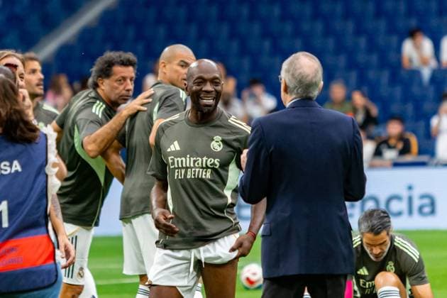 Corazon Classic Match legends soccer match between Real Madrid and Inter Milan legends at the Santiago Bernabeu Stadium in Madrid, Spain. June 13, 2026. Florentino Perez Partido de leyendas Corazon Clasic Match entre las leyendas de Real Madrid y del Inter de Milan en el Estadio Santiago Bernabeu en Madrid, Espana. 13 Junio de 2026. 900 Cordon Press  900 CordonxPress LOF - Real Madrid - Inter Legends