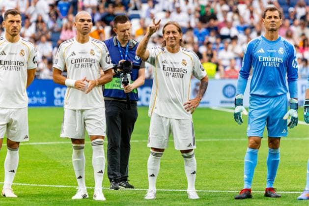 Corazon Classic Match legends soccer match between Real Madrid and Inter Milan legends at the Santiago Bernabeu Stadium in Madrid, Spain. June 13, 2026. Partido de leyendas Corazon Clasic Match entre las leyendas de Real Madrid y del Inter de Milan en el Estadio Santiago Bernabeu en Madrid, Espana. 13 Junio de 2026. 900 Cordon Press  900 CordonxPress LOF - Real Madrid - Inter Legends