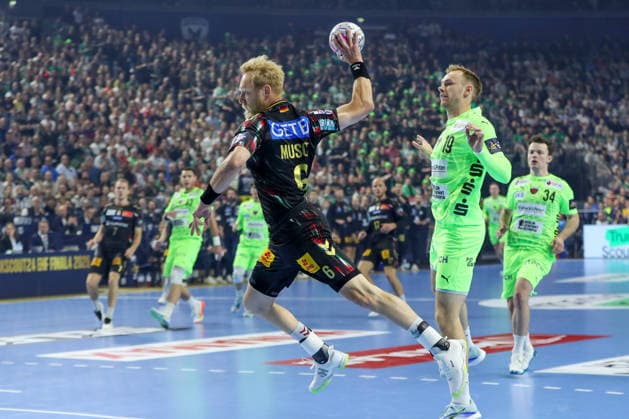 13 06 2026, xgox, Handball EHF Champions League Semi-Final SC Magdeburg Füchse Berlin v l Matthias Musche Magdeburg, 6 throws goal, Torschuetze, erzielt Tor, Treffer, scores the goal Köln