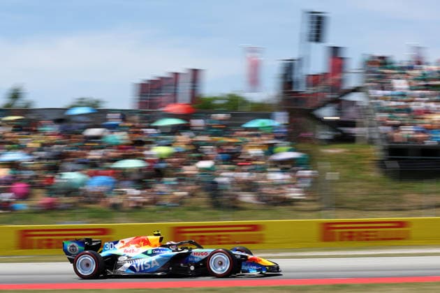 F1 Gran Prix of Spain Liam Lawson of Visa Cash App Racing Bulls F1 Team on track during final practice for the F1 Grand Prix of Catalunya at Montemelo Circuit on June 13, 2026 in Barcelona, Spain. Barcelona Circuit de Catalunya Spain Copyright: xMarcoxCanonierox