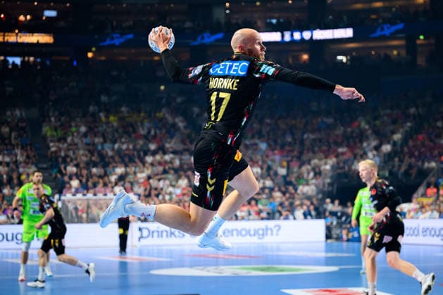 Cologne, Germany Handball EHF CL Final 4 Semi-Final SC Magdeburg Fuechse Berlin Tim Hornke SC Magdeburg Cologne Lanxess Arena North Rhine-Westphalia Germany