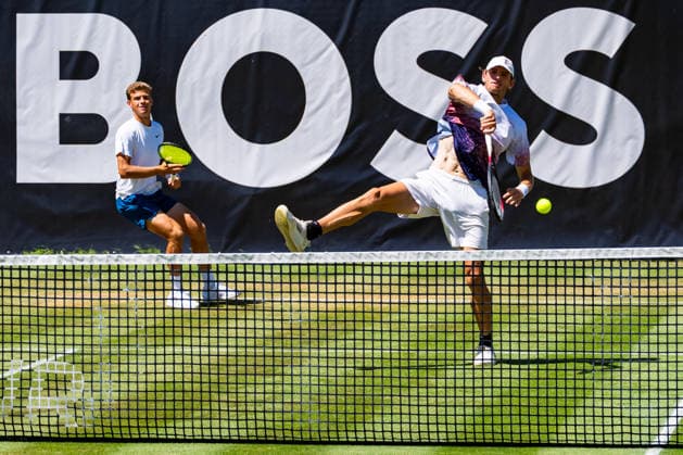 Stuttgart, GERMANY - June 13: Daniil Glinka (EST) and Stefanos Sakellaridis (GRC) during the Singles Match between Francisco Cabral (POR) and Nicola Mektic (CRO) vs. Daniil Glinka (EST) and Stefanos Sakellaridis (GRC) at BOSS OPEN 2026, Tennisanlage Weissenhof on June 13, 2026 in Stuttgart, Germany. Baden-Württemberg Germany Copyright: xTimoxSteinx