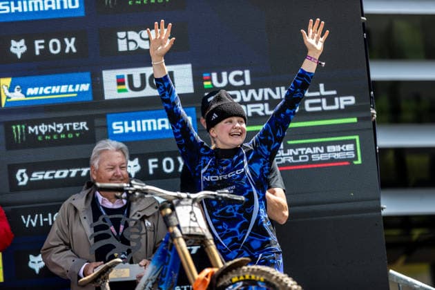 Whoop UCI Mountain Bike World Series Leogang Downhill FRENER Lina NORCO X ADIDAS RACE DIVISIONat Whoop UCI Mountain Bike World Series Leogang Downhill, 13 06 2026,in Leogang,AUT Photo Sebastian Sternemann