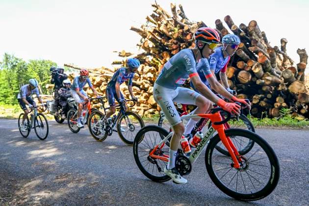 Tour Auvergne - Rhone-Alpes 2026 Stage 7 GRAND COLOMBIER, FRANCE - JUNE 13 : Rodriguez Carlos (ESP) of Netcompany INEOS during stage 7 of the 78th edition of Tour Auvergne - Rhone-Alpes an UCI World Tour 2.UWT cycling road race stage for Men Elite of 133.6 km with start in La Bridoire and finish in Grand Colombier on June 13, 2026 in Grand Colombier, France, 13 06 2026 ( Motordriver Guy De Vuyst - Grand Colombier France  Copyright: xVincentxKalutx
