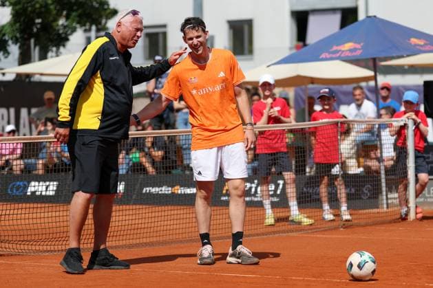 13.June. 2026 – TENNIS – Vienna Tennis Association (WTV) Final Four Toni Polster and Dominic Thiem (AUT) Talk About the World Cup VIENNA Better Tennis Center Alt Erlaa ,Vienna Vienna Better Tennis Center Alt Erlaa AUSTRIA