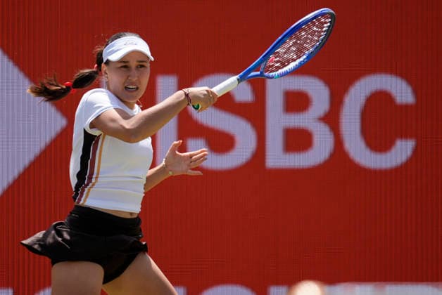 HSBC Championships - Day Six Kamilla Rakhimova competes during a match at The HSBC Championships 2026 Women s tennis tournament at The Queen s Club in London, England, on June 13, 2026. London United Kingdom  Copyright: xOwenxHammondx originalFilename:hammond-thehsbcc260613_nponJ.jpg