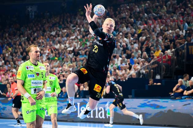 Cologne, Germany Handball EHF CL Final 4 Semi-Final SC Magdeburg Fuechse Berlin Magnus Saugstrup Jensen SC Magdeburg Cologne Lanxess Arena North Rhine-Westphalia Germany