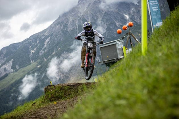 Whoop UCI Mountain Bike World Series Leogang Downhill VERGIER Loris COMMENCAL MUC OFF BY RIDING ADDICTIONat Whoop UCI Mountain Bike World Series Leogang Downhill, 13 06 2026,in Leogang,AUT Photo Sebastian Sternemann