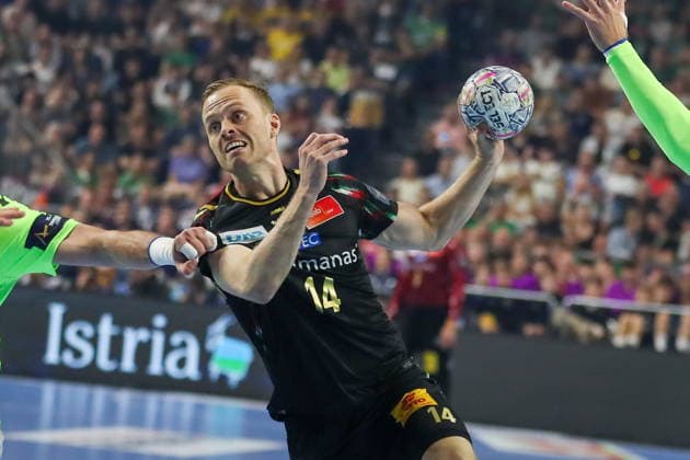 Cologne 13.06.2026. Pilka reczna EHF Liga Mistrzow sezon 2025 26 final4 mecz: SC Magdeburg - Fuchse Berlin --- Handball EHF Champions League season 2025 26 final4 match: SC Magdeburg - Fuchse Berlin nz Magnusson Omar Ingi Fot. Kacper Staniec NEWSPIX.PL --- newspix.pl 