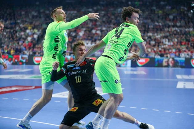 Cologne 13.06.2026. Pilka reczna EHF Liga Mistrzow sezon 2025 26 final4 mecz: SC Magdeburg - Fuchse Berlin --- Handball EHF Champions League season 2025 26 final4 match: SC Magdeburg - Fuchse Berlin nz Kristjansson Gisli Fot. Kacper Staniec NEWSPIX.PL --- newspix.pl 