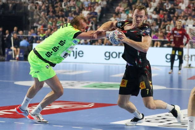 Cologne 13.06.2026. Pilka reczna EHF Liga Mistrzow sezon 2025 26 final4 mecz: SC Magdeburg - Fuchse Berlin --- Handball EHF Champions League season 2025 26 final4 match: SC Magdeburg - Fuchse Berlin nz Claar Felix Fot. Kacper Staniec NEWSPIX.PL --- newspix.pl 