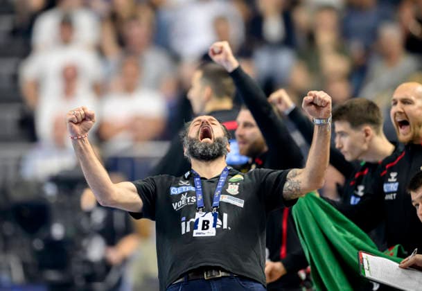 Cheering coach Bennet WIEGERT SCM semi-final SC Magdeburg MD vs Füchse Berlin, on 13 06 2026 Men Handball EHF Champions League Final4 2026, from 13 06 14 06 2026 in Cologne Germany Lanxess Arena