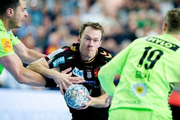 Cologne, 12 05 2026, Handball, Men, EHF Champions League Men 2025 26, Semifinal, SC Magedeburg Füchse Berlin Felix Claar SC Magdeburg, 7 in duel