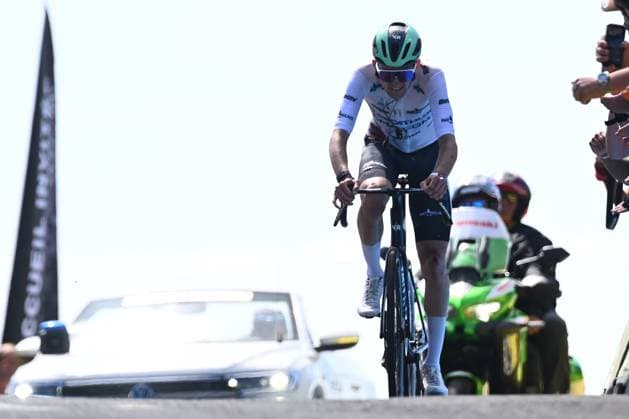 Tour Auvergne - Rhone-Alpes 2026 Stage 7 GRAND COLOMBIER, FRANCE - JUNE 13 : Seixas Paul (FRA) of Decathlon CMA CGM Team during stage 7 of the 78th edition of Tour Auvergne - Rhone-Alpes an UCI World Tour 2.UWT cycling road race stage for Men Elite of 133.6 km with start in La Bridoire and finish in Grand Colombier on June 13, 2026 in Grand Colombier, France, 13 06 2026 ( Motordriver Guy De Vuyst - Grand Colombier France  Copyright: xVincentxKalutx
