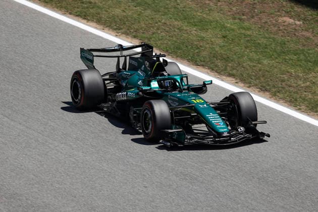 F1 - BARCELONA-CATALUNYA GRAND PRIX 2026 18 STROLL Lance (can), Aston Martin F1 Team AMR26, action active aerodynamism, aerodynamic, aerodynamics front wing rear wing during the Formula 1 Barcelona-Catalunya Grand Prix 2026, 7th round of the 2026 Formula One World Championship, WM, Weltmeisterschaft from June 12 to 14, 2026 on the Circuit de Barcelona-Catalunya, in Montmelo, Spain - MontmeloSpain  Copyright: xXavixBonillax