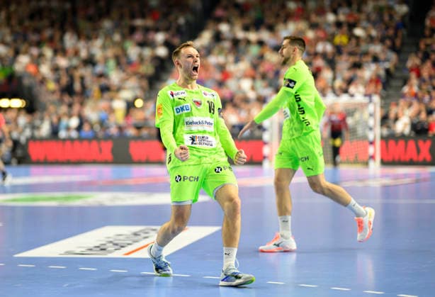Final cheer Mathias GIDSEL B semi-final SC Magdeburg MD vs Füchse Berlin, on 13 06 2026 Men Handball EHF Champions League Final4 2026, from 13 06 14 06 2026 in Cologne Germany Lanxess Arena