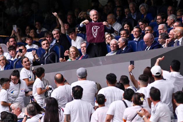 June 13, 2026, Madrid, Madrid, Spain: FLORENTINO PEREZ during the match for the 13th edition of the 2026 Corazon Classic Match, titled Ã¢â‚¬oeA Match with the Spirit of Childhood,Ã¢â‚¬Â between Real Madrid C.F. Legends and Inter Legends, played at the Bernabo u Stadium on June 13, 2026, in Madrid, Spain. Madrid Spain - ZUMAc312 20260613_zsp_c312_116 Copyright: xOscarxManuelxSanchezx