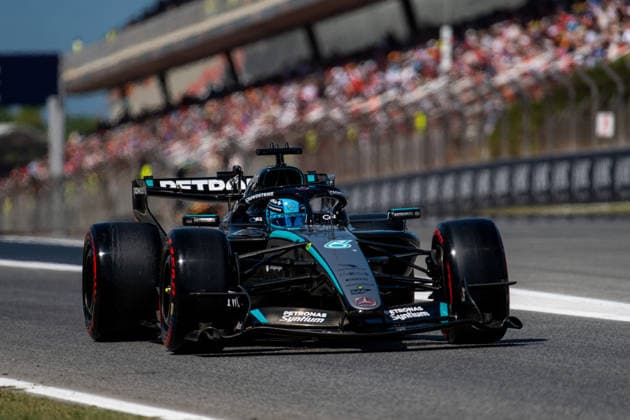 ESP, MSC Cruises Grand Prix of Barcelona Catalunya, Qualifying Day, Formula 1 World Championship season 2026 13 06 2026, Circuit de Barcelona Catalunya, Barcelona, ESP, MSC Cruises Grand Prix of Barcelona Catalunya, Qualifying Day, Formula 1 World Championship season 2026, George Russell Mercedes AMG Petronas F1 Team, Great Britain, 63 in the F1 W17 nordphotoxGmbHx xMemmler nph00005