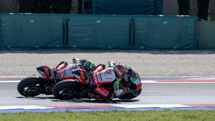 MOTORSPORTS - Superbike - Pirelli Emilia Romagna Round Photo by IPA ABACAPRESS.COM85646065 - Alex vs. Alex (Lowes vs. Bassani) during the Pirelli Emilia Romagna Round of the World Superbike (SBK) Championship in Italy, June 13, 2026 Italy Italy  Copyright: xIPAxSport ABACAx