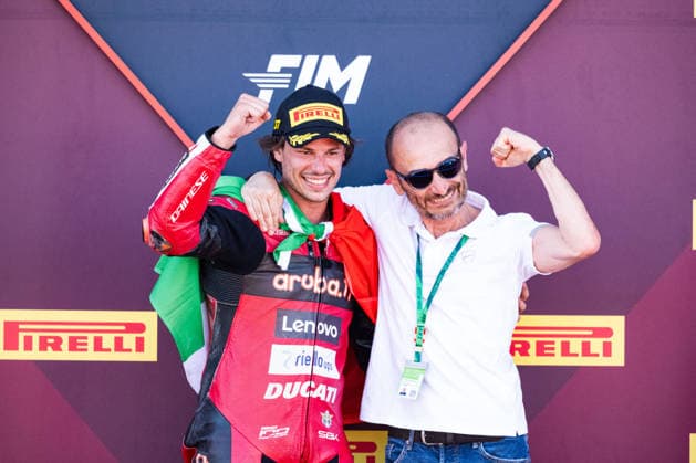 MOTORSPORTS - Superbike - Pirelli Emilia Romagna Round Photo by IPA ABACAPRESS.COM85646109 - Nicolo Bulega (ITA) and Stefano Domenicali - SUPERBIKE Pirelli Emilia Romagna Round. At the Misano World Circuit Marco Simoncelli in Misano Adriatico, RN, Italy. On June 13, 2026. Italy Italy  Copyright: xIPAxSport ABACAx