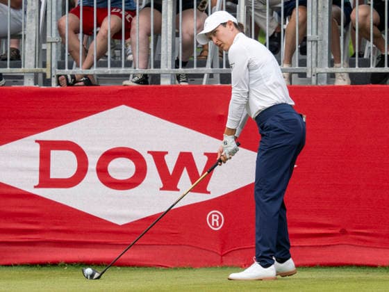 MIDLAND, MI - JUNE 13: Lindy Duncan tee™s off the first tee box during round three of the LPGA, Golf Damen Dow Championship on June 13, 2026, at Midland Country Club in Midland, Michigan. (Photo by Joseph Weiser Icon Sportswire) GOLF: JUN 13 LPGA Dow Championship EDITORIAL USE ONLY Icon2606130093